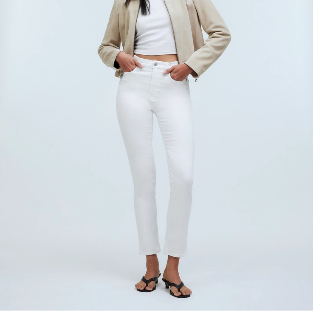 Madewell Stovepipe Jeans in Pure White Size 25P NWT